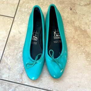 Tic tac toes leather ballet dance flat shoes